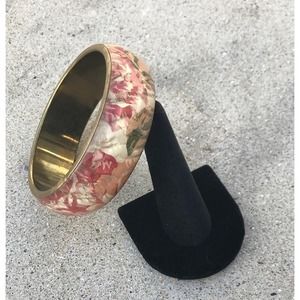 Vintage Rose‎ Flower Bangle Bracelet Shabby Chic Flower Bracelet